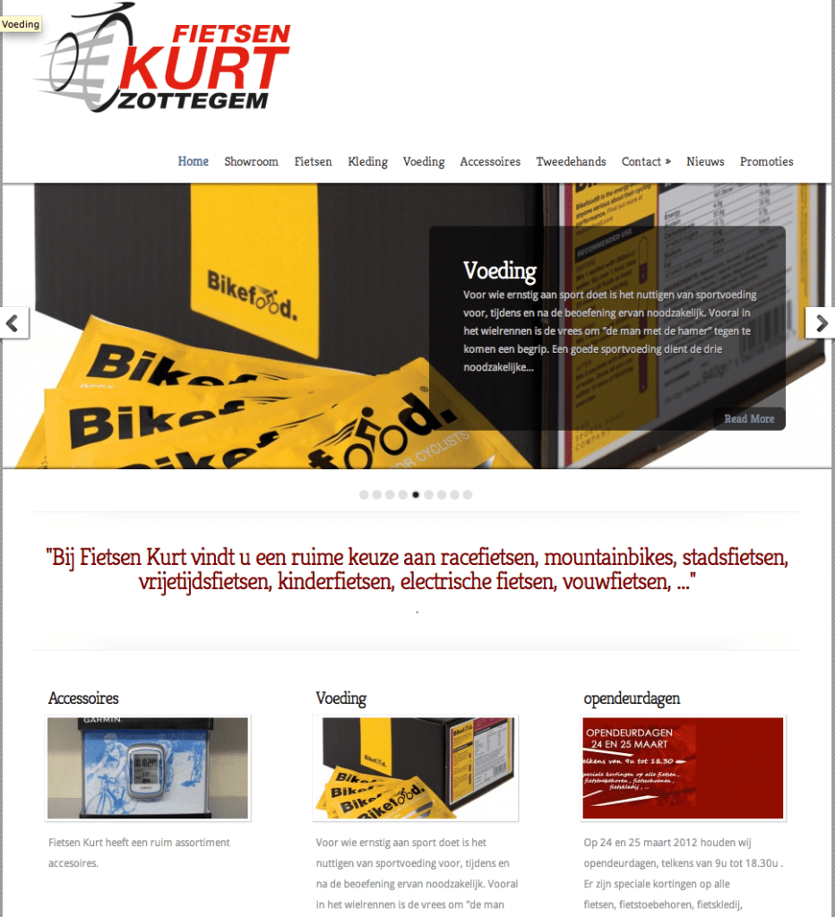 Fietsen Kurt liet Moof zijn website ontwikkelen. En koos gelijk voor een krachtige e-shop als online verkoopstool.