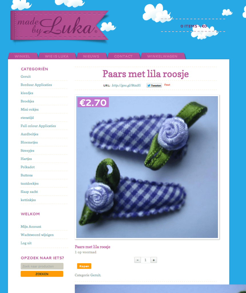 Moof plaatste de e-shop van made by luka online. Een vrolijke hippe kinderkledij shop. Handmade!