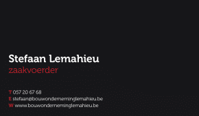 naamkaart, huisstijl voor Lemahieu Bouwonderneming