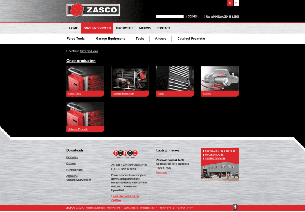 Zasco-website ontwerp
