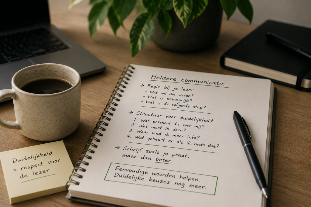 Duidelijke communicatie gaat over structuur en prioriteiten, niet alleen over eenvoudige woorden.