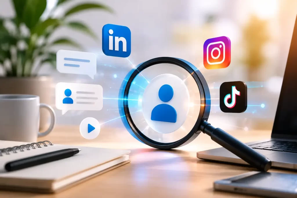 Social SEO voor Vlaamse KMO's die beter gevonden willen worden via LinkedIn, Instagram en TikTok.